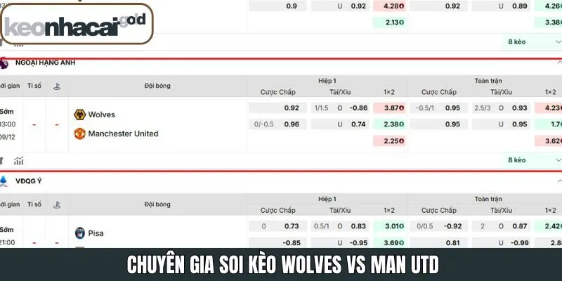 Những nhận định kèo chuẩn xác trong trận Wolves vs Man Utd